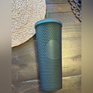 Starbucks Matte Dark Green Studded Tumbler with Straw
